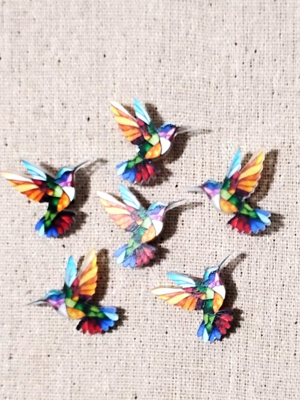 6 Pcs Large Hummingbirds Decorative Bulletin Memo Cork Board Push Pins